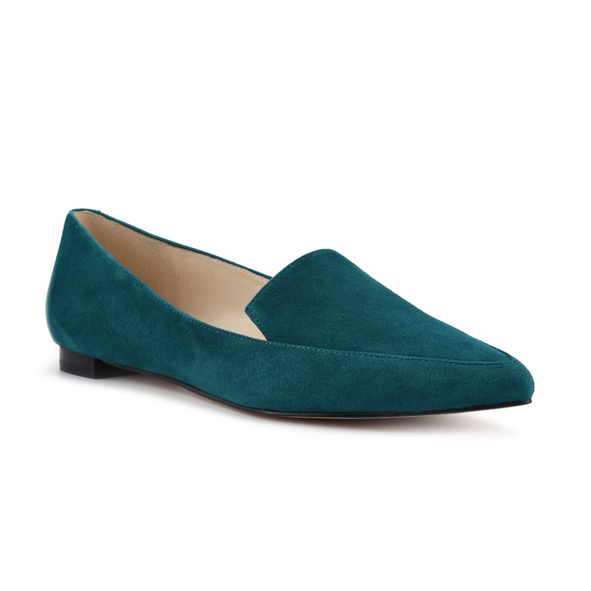 Nine West Abay Smoking Flats Dames Turquoise | 8573ISMAY