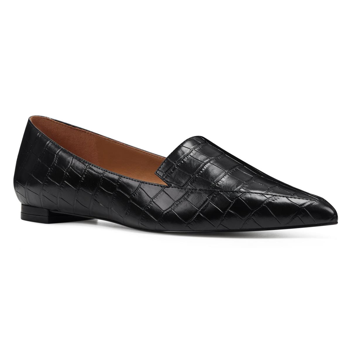 Nine West Abay Smoking Flats Dames Zwart | 4803IYZND