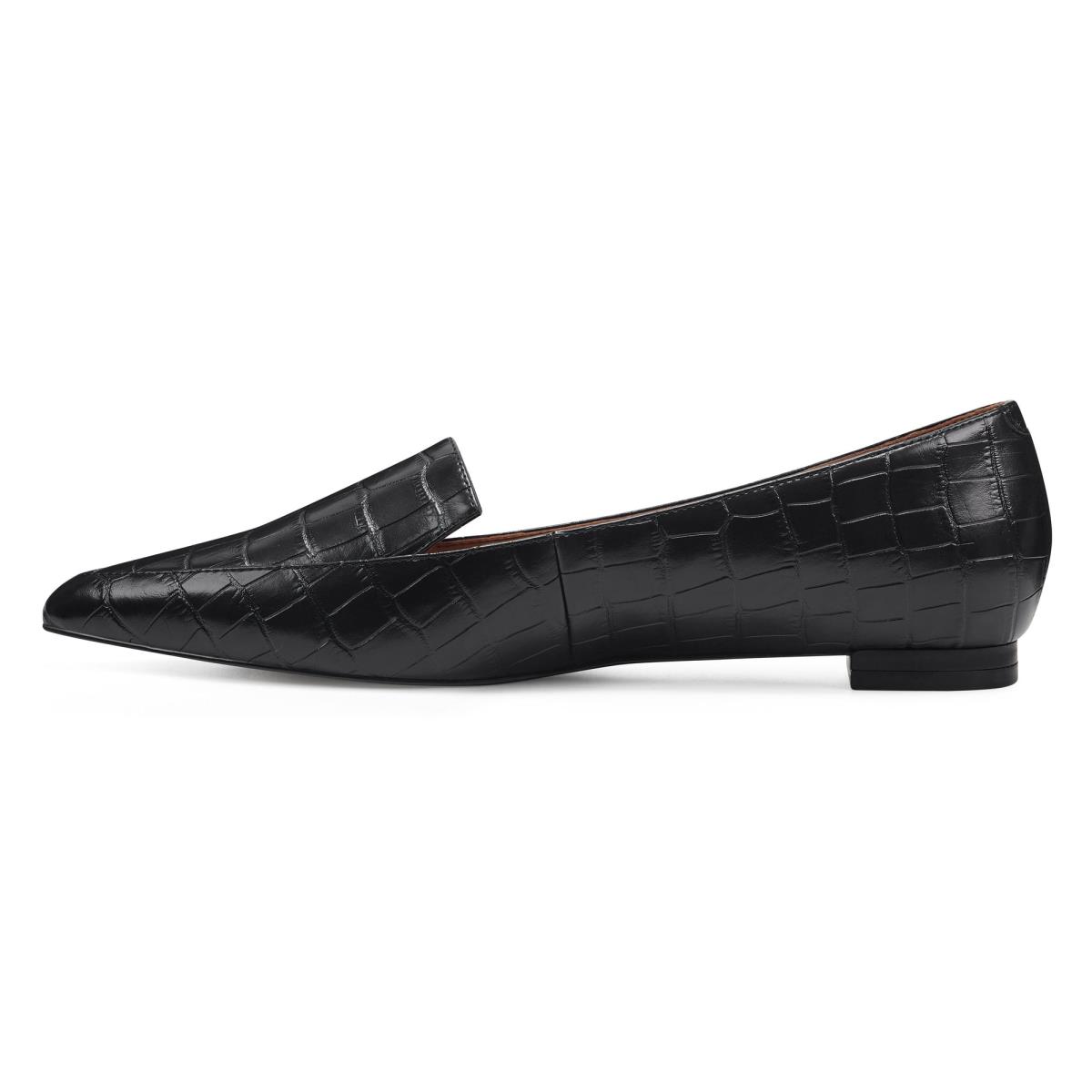 Nine West Abay Smoking Flats Dames Zwart | 4803IYZND