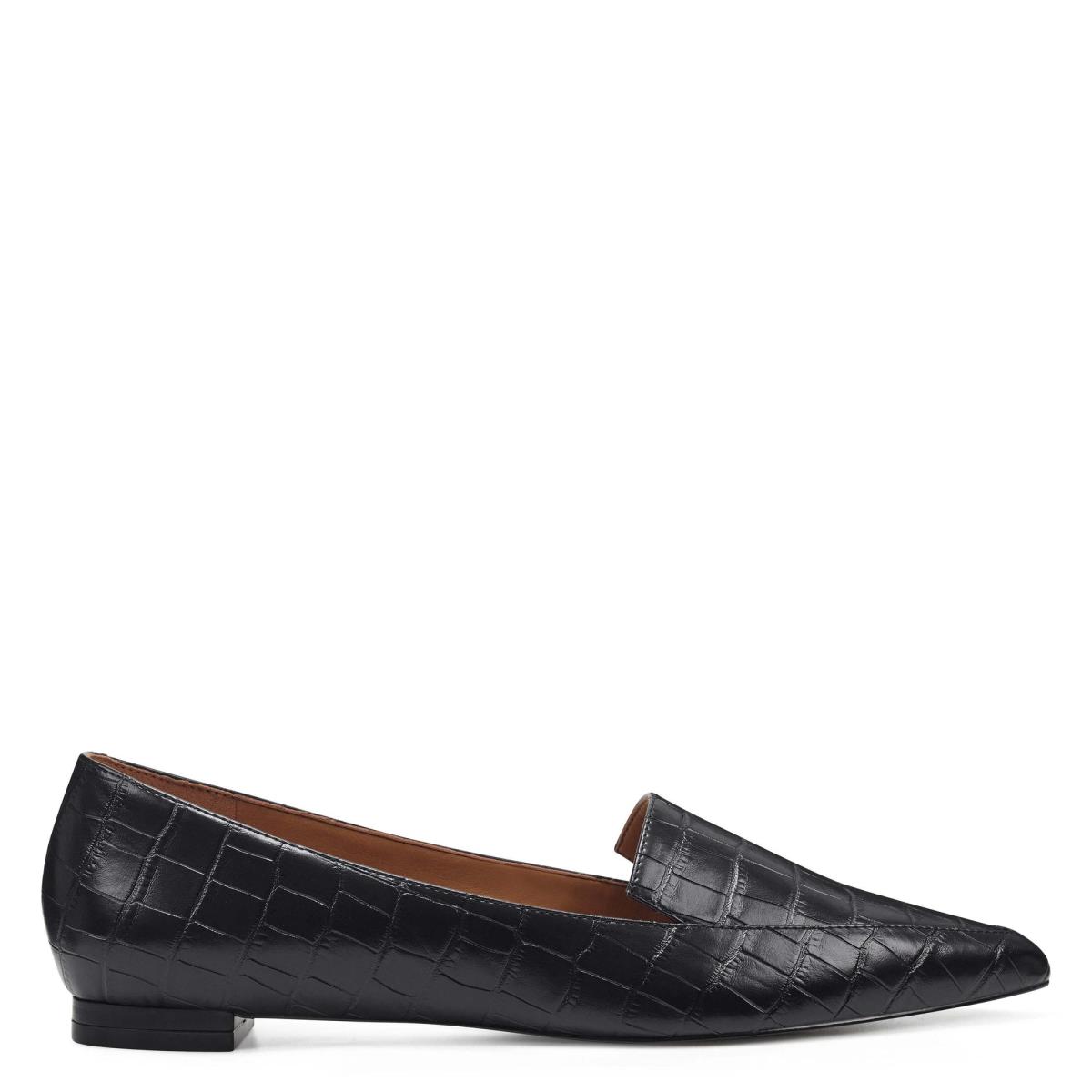 Nine West Abay Smoking Flats Dames Zwart | 4803IYZND