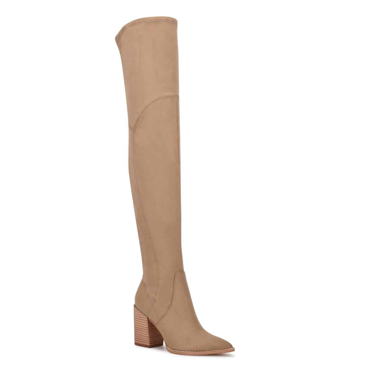 Nine West Barret Over The Knee Hakken Laarzen Dames Lichtbeige | 1290KAYPF