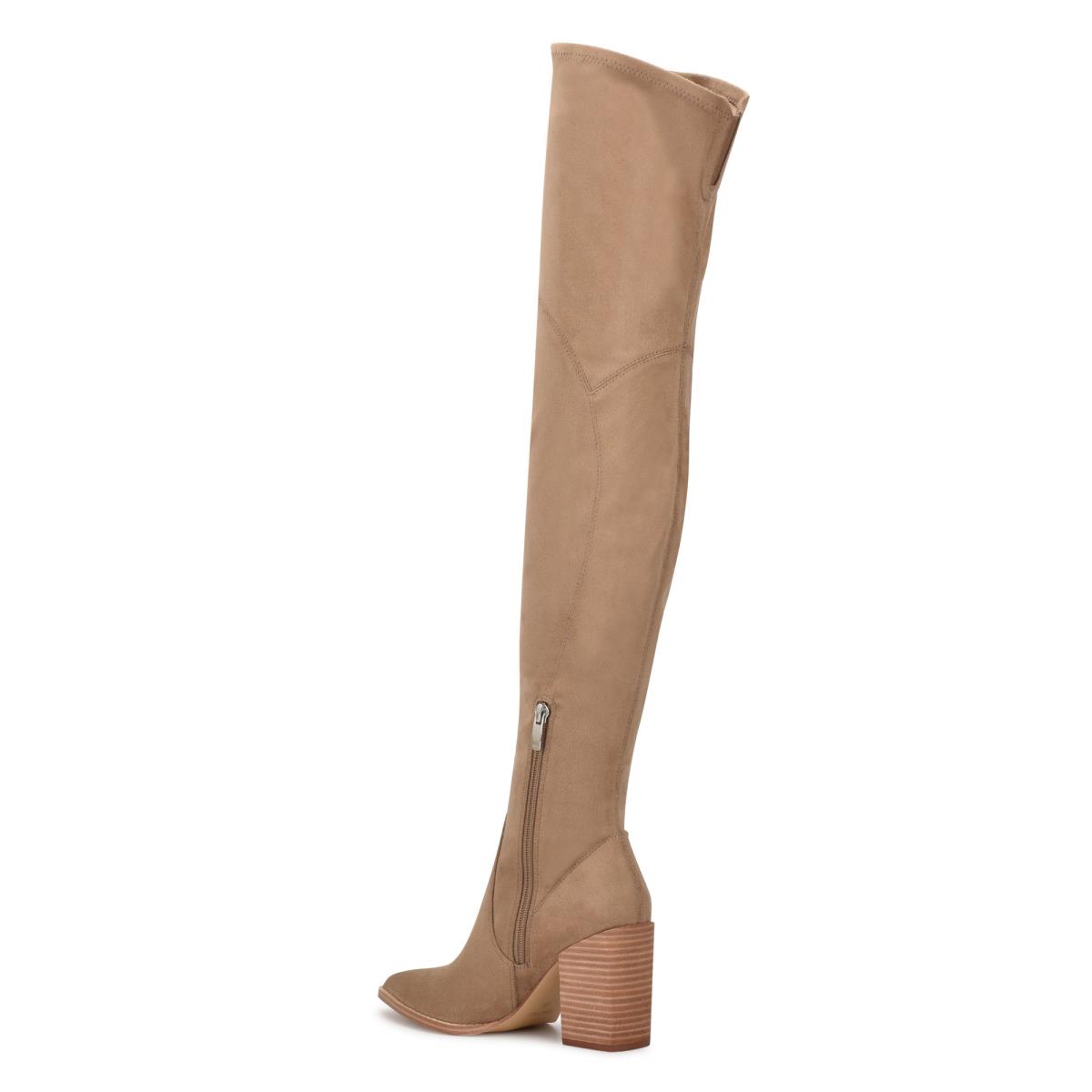 Nine West Barret Over The Knee Hakken Laarzen Dames Lichtbeige | 1290KAYPF