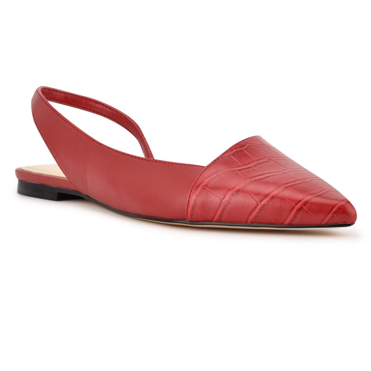 Nine West Beads Slingback Pointy Neus Flats Dames Rood Rood | 1860IAWEB