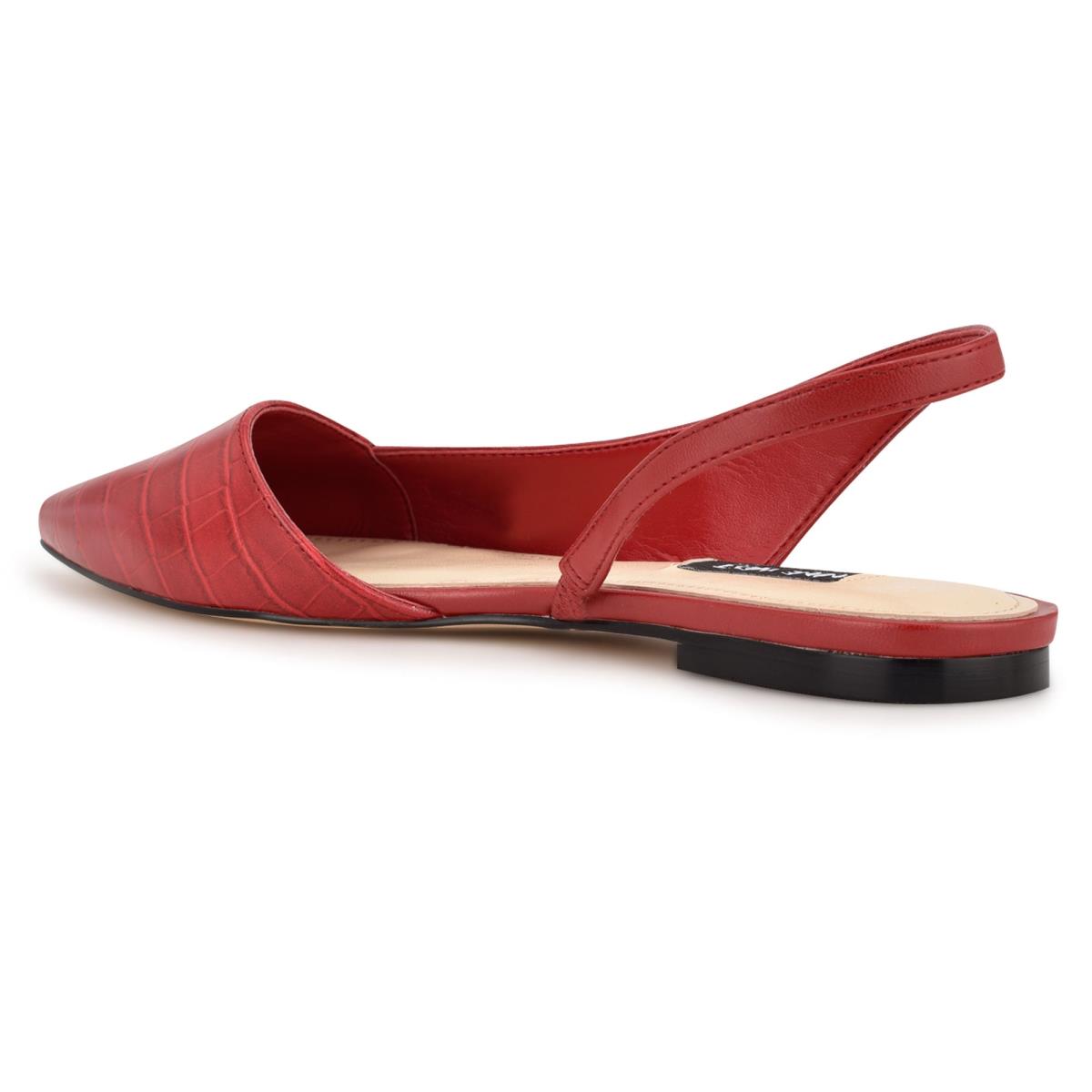 Nine West Beads Slingback Pointy Neus Flats Dames Rood Rood | 1860IAWEB