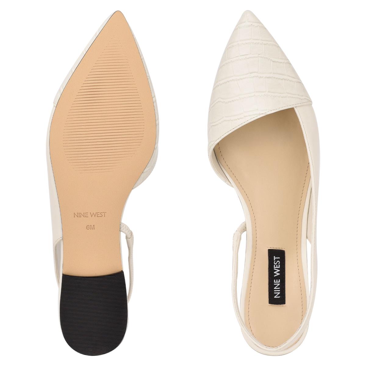 Nine West Beads Slingback Pointy Neus Flats Dames Beige Room | 8741WTFZC