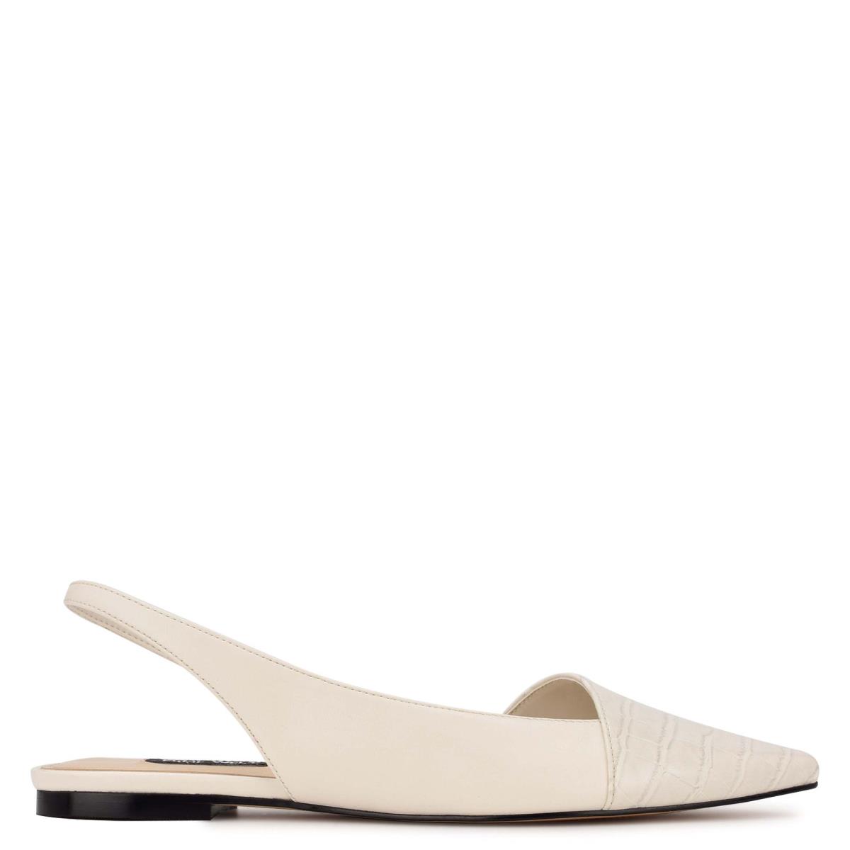 Nine West Beads Slingback Pointy Neus Flats Dames Beige Room | 8741WTFZC