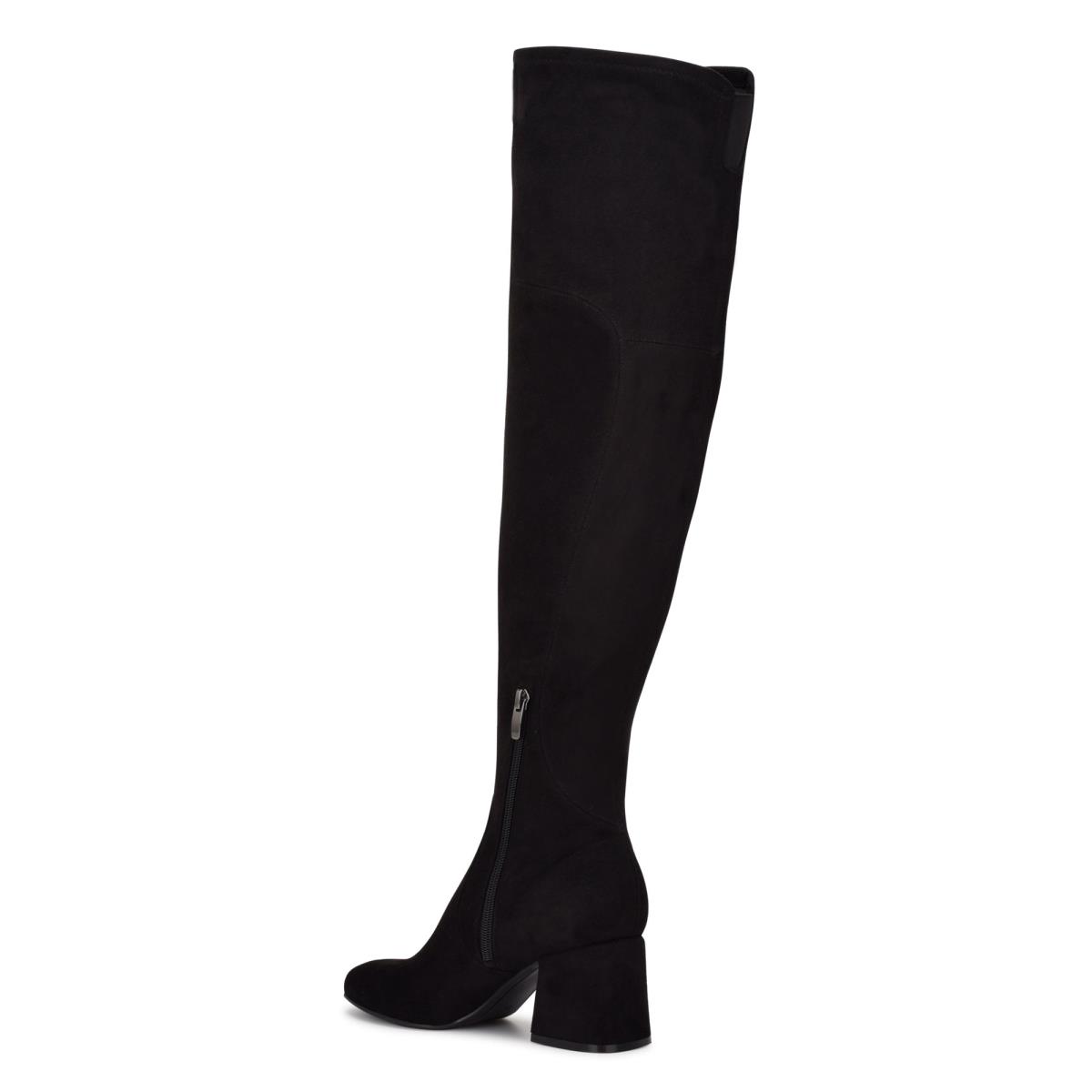 Nine West Blocky Over The Knee Hakken Laarzen Dames Zwart | 0695EMJBN