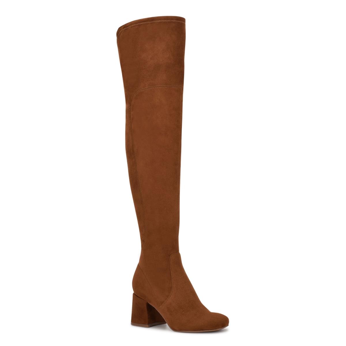 Nine West Blocky Over The Knee Hakken Laarzen Dames Bruin | 3647HOUTI