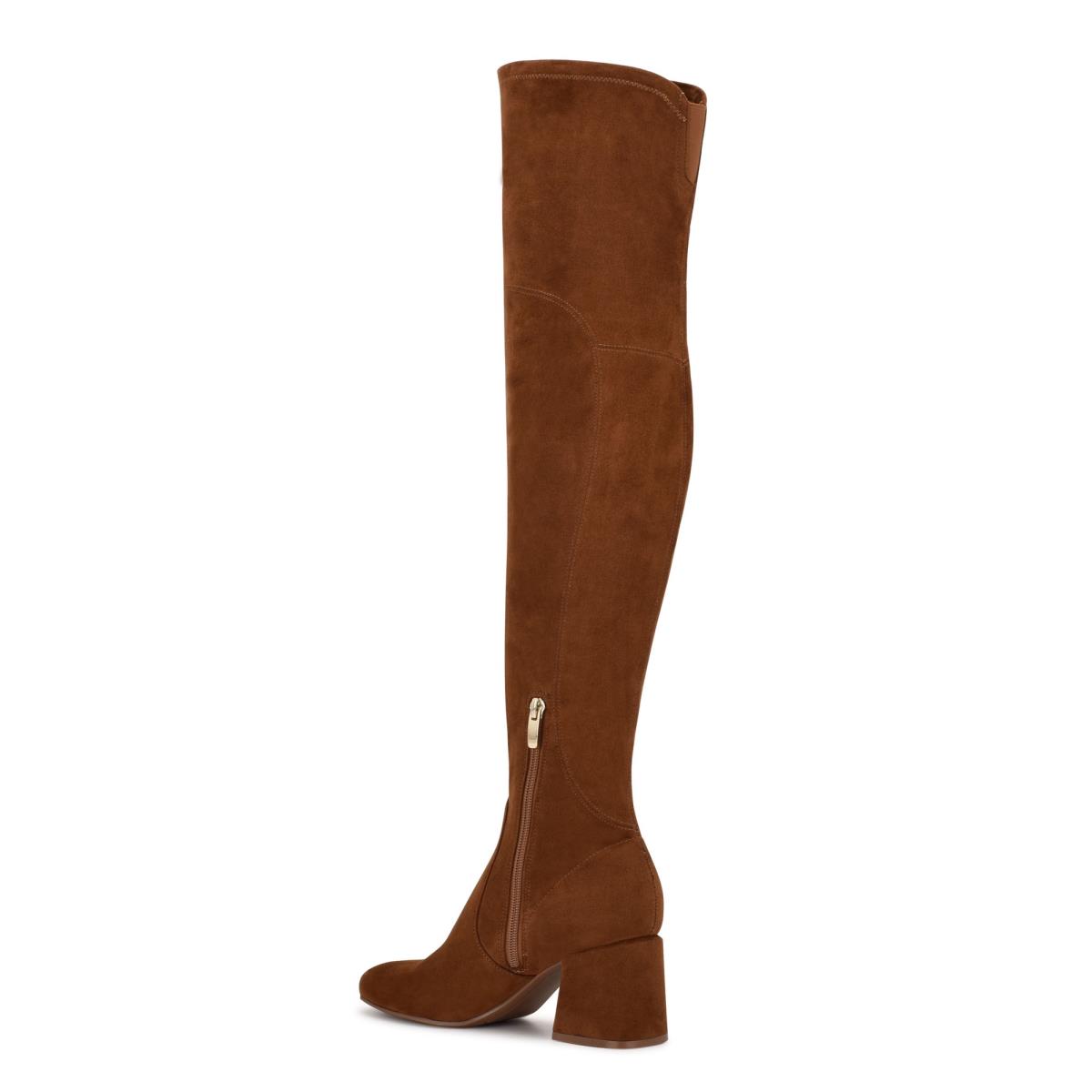 Nine West Blocky Over The Knee Hakken Laarzen Dames Bruin | 3647HOUTI