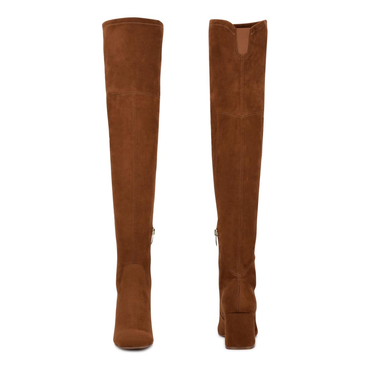 Nine West Blocky Over The Knee Hakken Laarzen Dames Bruin | 3647HOUTI