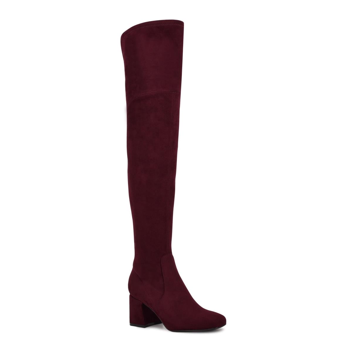 Nine West Blocky Over The Knee Hakken Laarzen Dames Bordeaux | 9473OZMVP