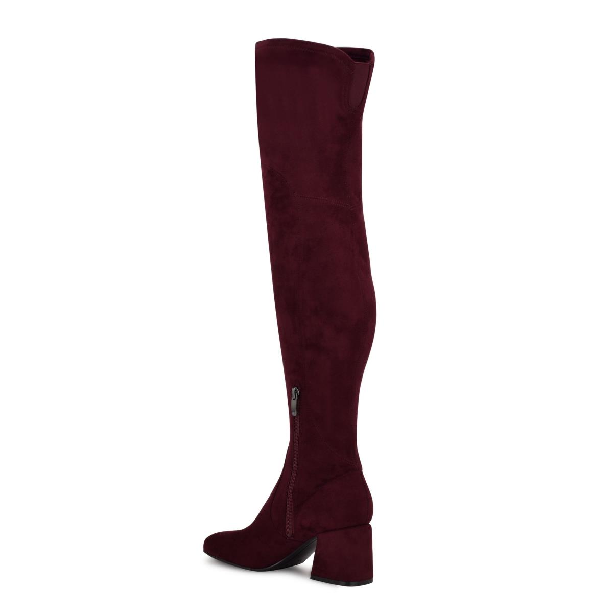 Nine West Blocky Over The Knee Hakken Laarzen Dames Bordeaux | 9473OZMVP