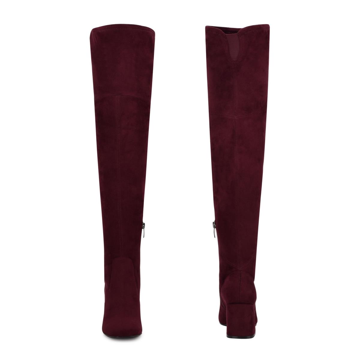 Nine West Blocky Over The Knee Hakken Laarzen Dames Bordeaux | 9473OZMVP