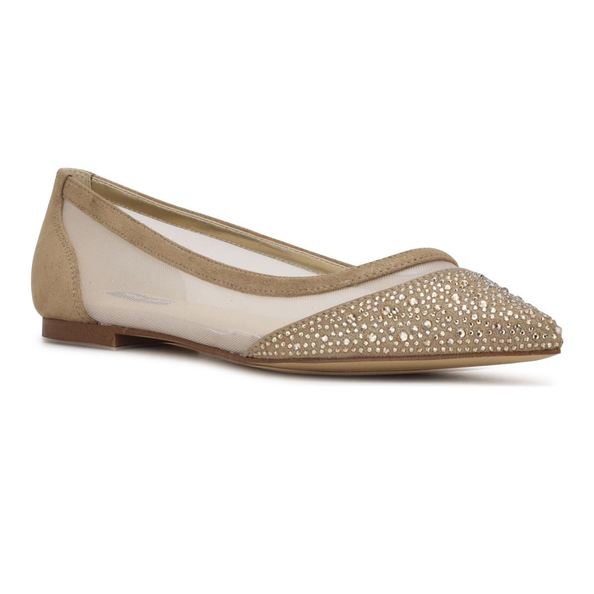 Nine West Bogus Pointy Neus Ballerina Dames Beige | 2076FMAXS