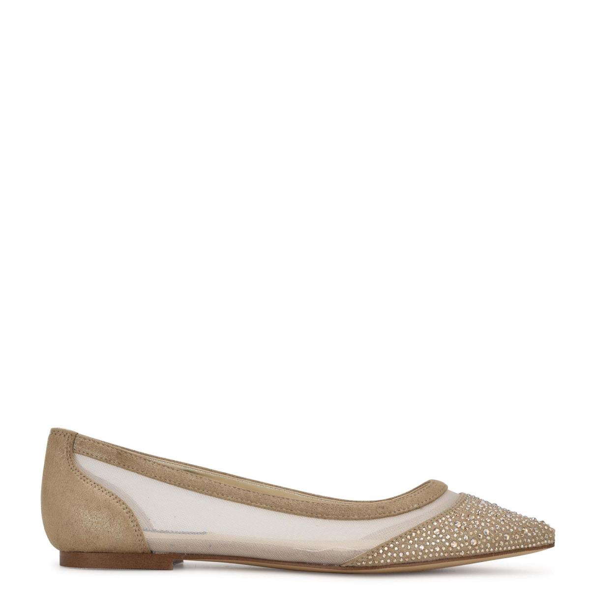 Nine West Bogus Pointy Neus Ballerina Dames Beige | 2076FMAXS