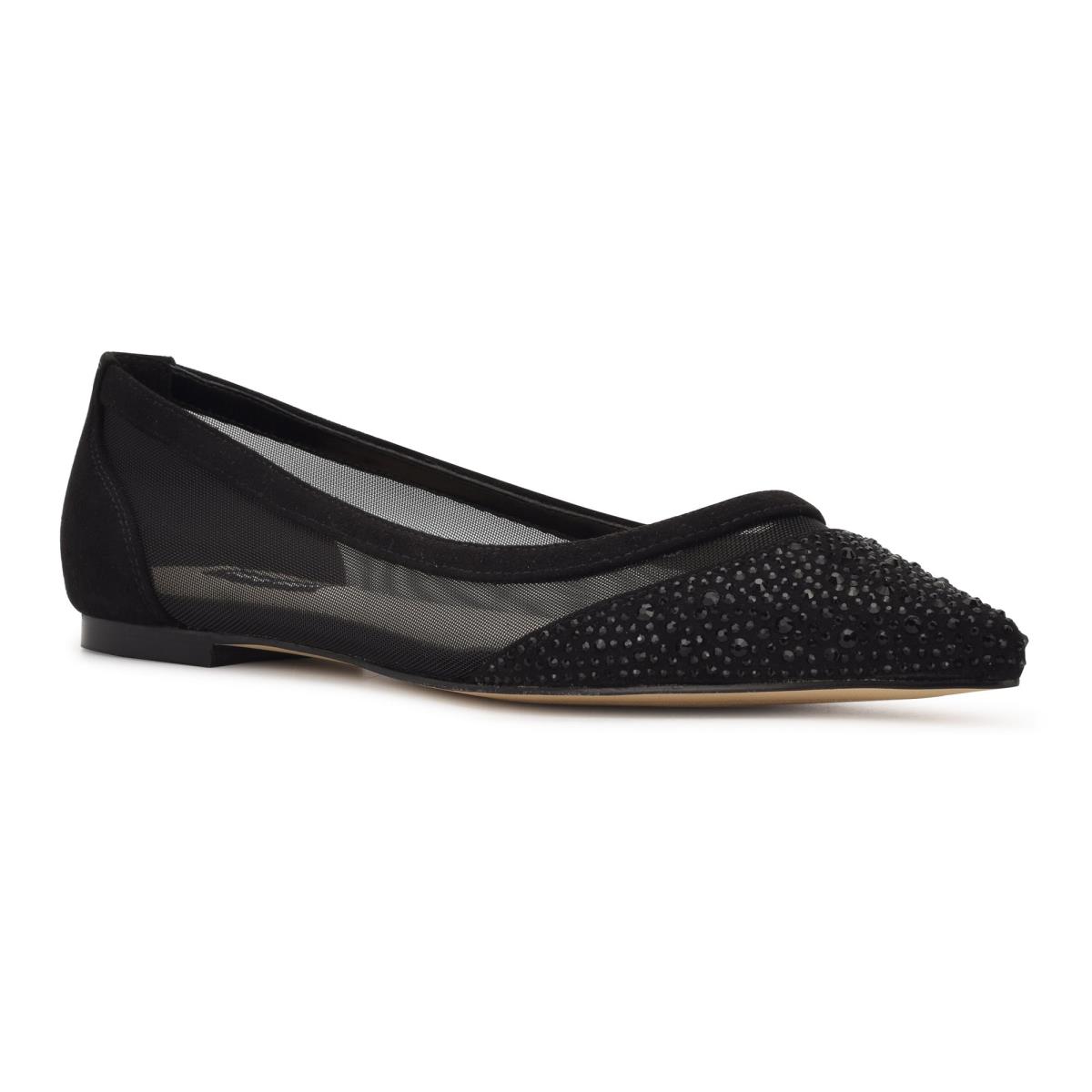 Nine West Bogus Pointy Neus Ballerina Dames Zwart Zwart | 5940RGEXD