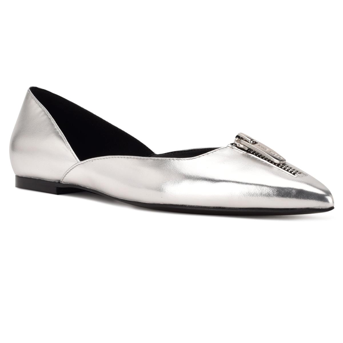 Nine West Brina Pointy Neus Ballerina Dames Zilver | 5921BZLWI