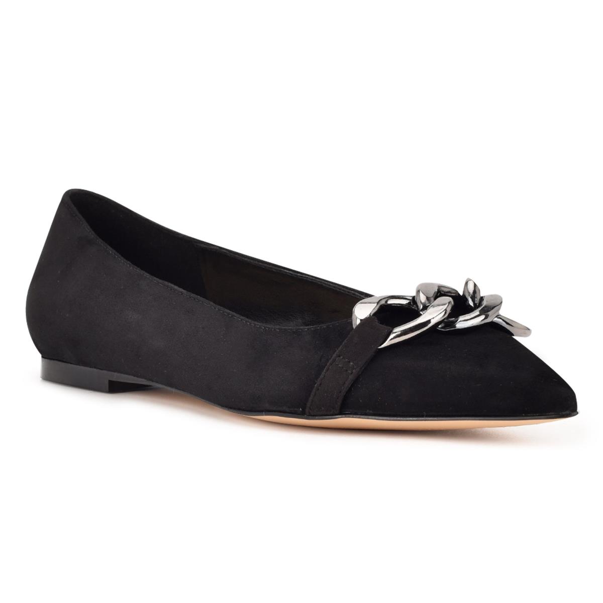 Nine West Brinks Pointy Neus Ballerina Dames Zwart | 2483WIRMD