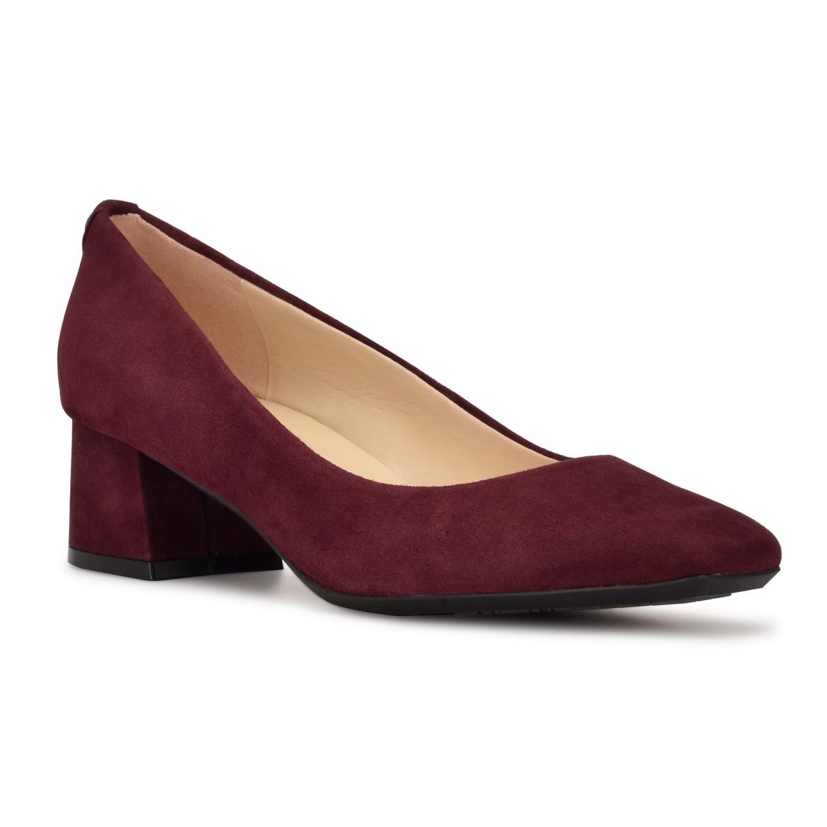 Nine West Cloe 9x9 Block Heel Pumps Dames Claret | 9162FDTLV