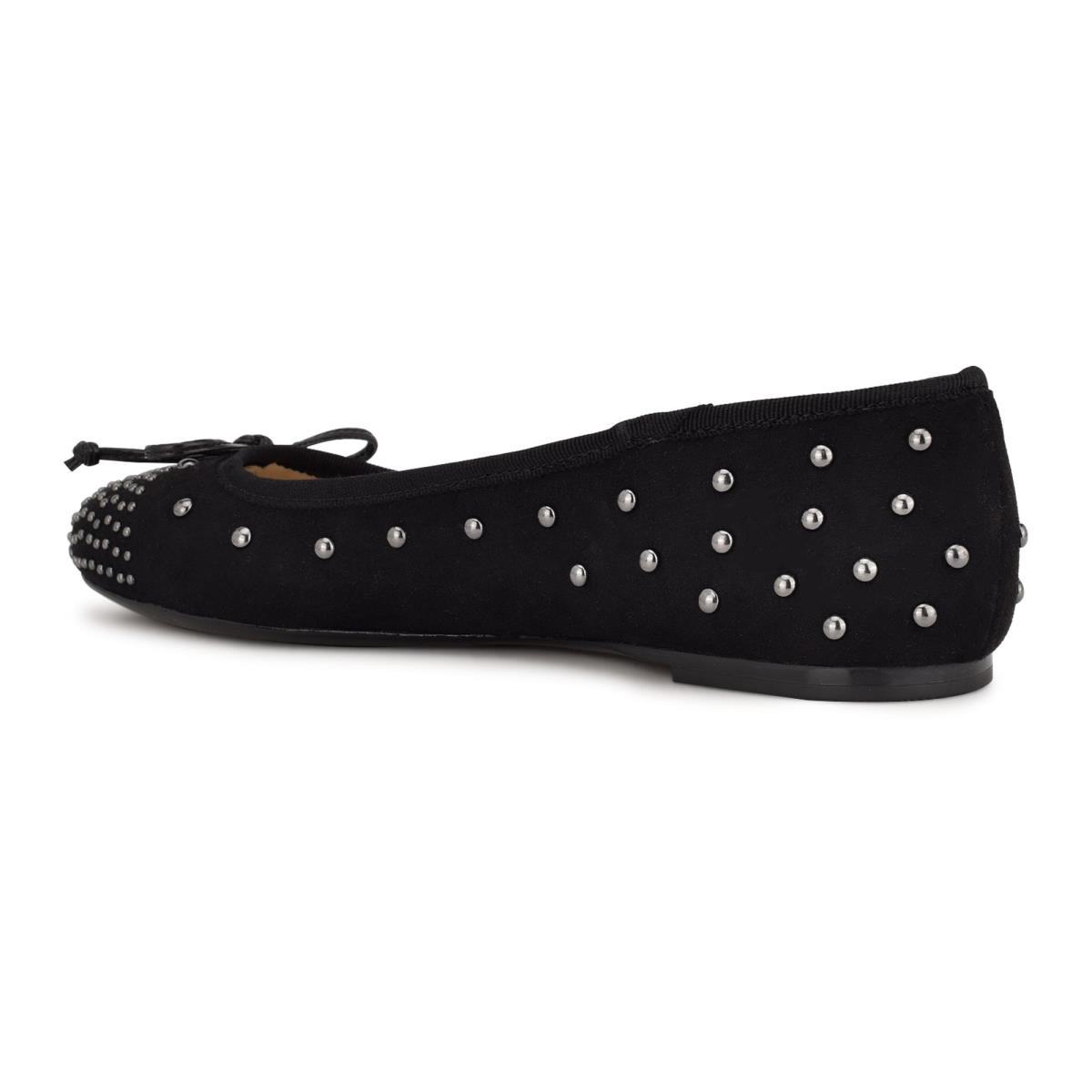 Nine West Curvy Studded Ballet Ballerina Dames Zwart | 3457WCIUF