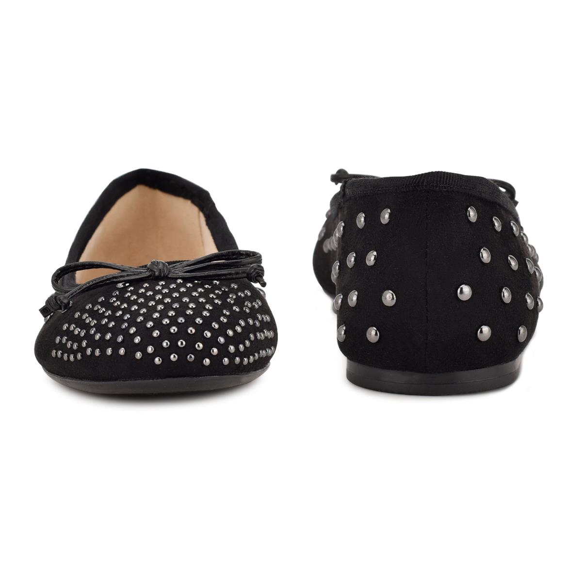 Nine West Curvy Studded Ballet Ballerina Dames Zwart | 3457WCIUF