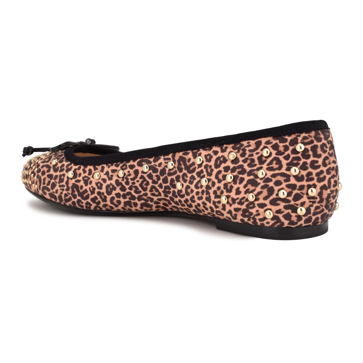 Nine West Curvy Studded Ballet Ballerina Dames Leopard Bruin | 3597TYKCN