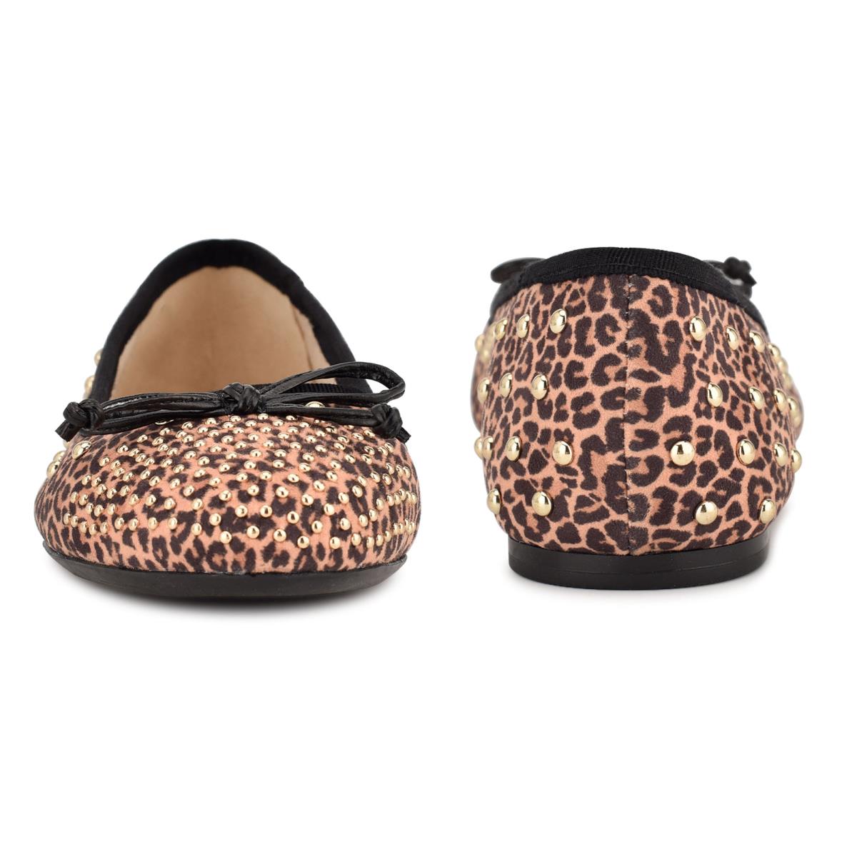 Nine West Curvy Studded Ballet Ballerina Dames Leopard Bruin | 3597TYKCN