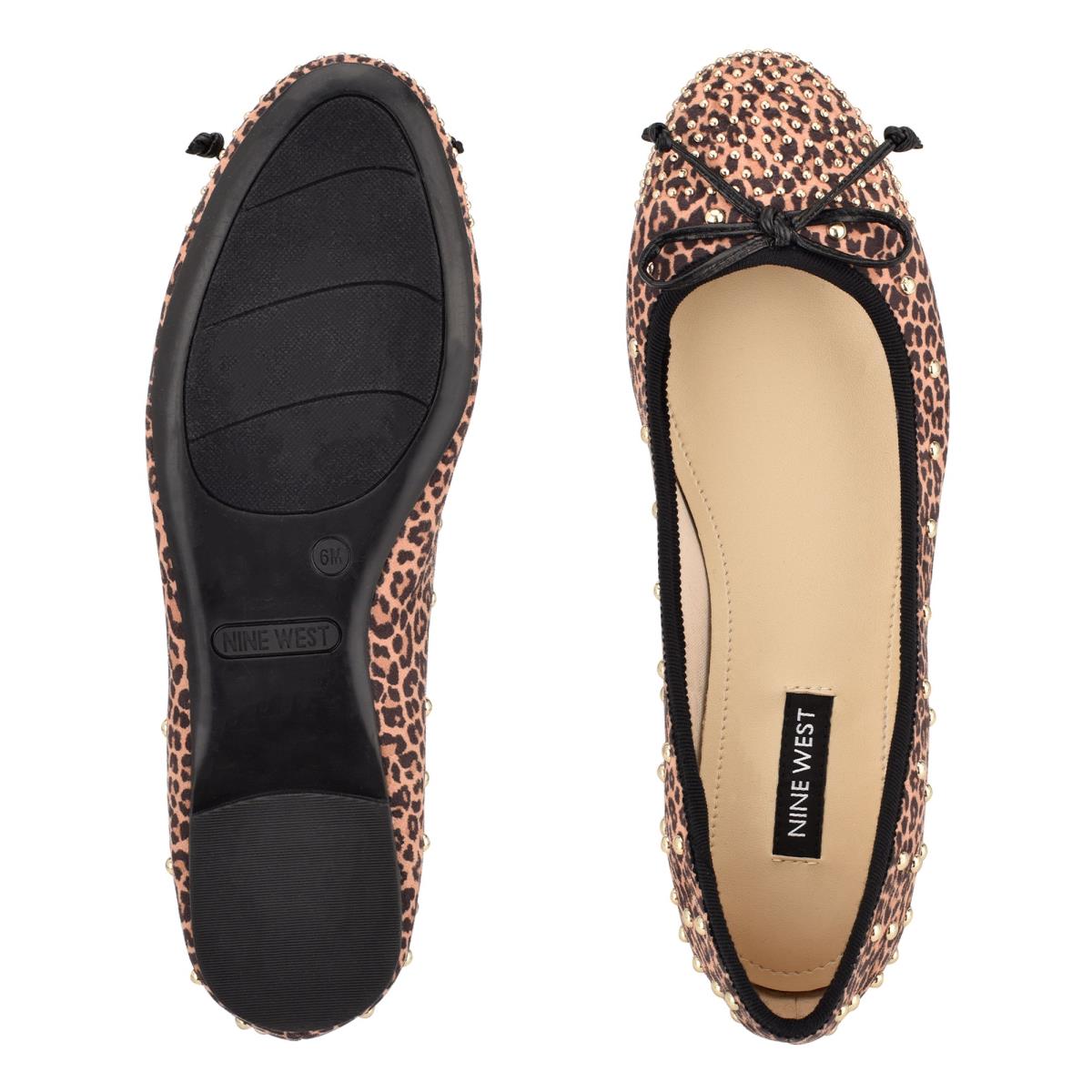 Nine West Curvy Studded Ballet Ballerina Dames Leopard Bruin | 3597TYKCN