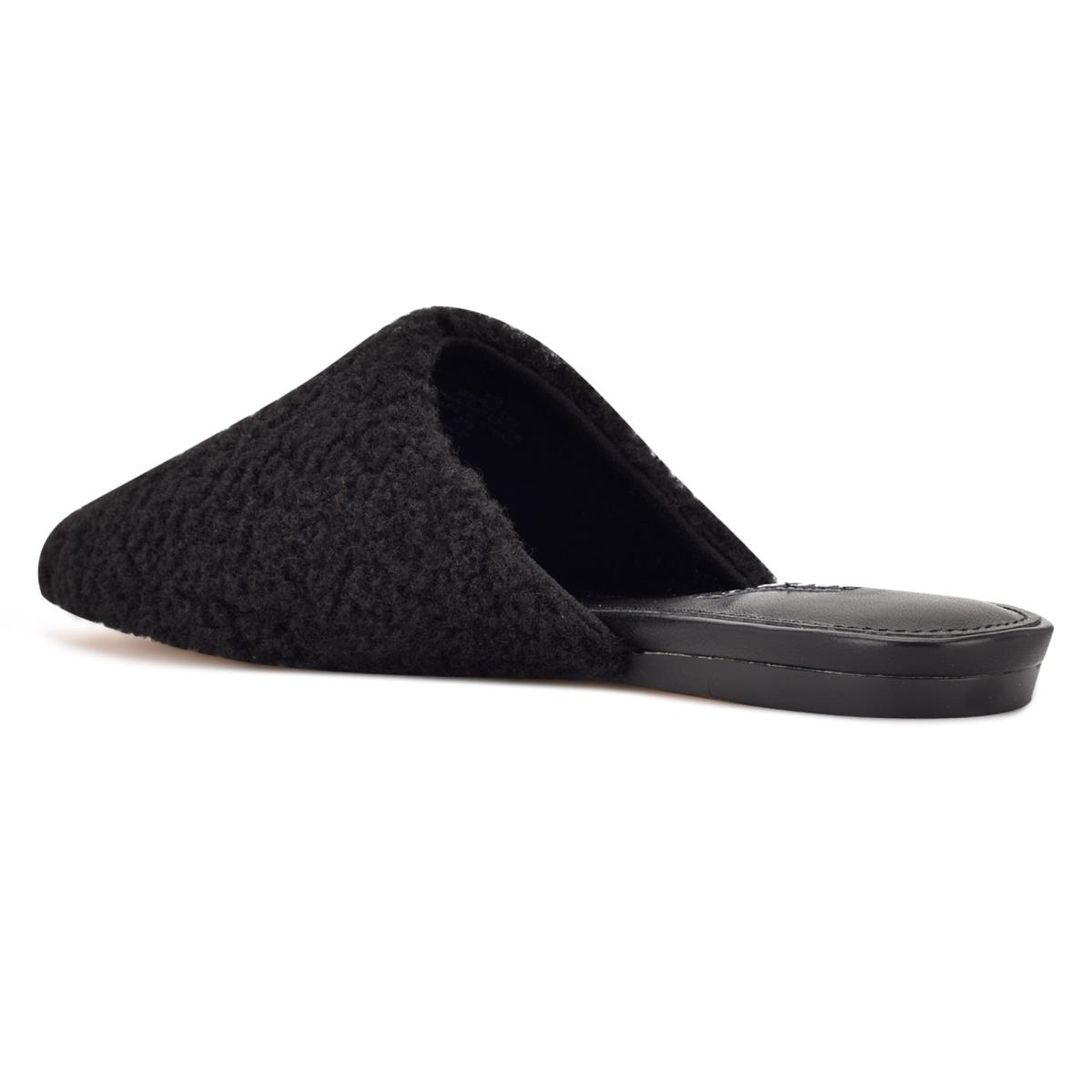 Nine West Furzy Pointy Neus Mules Dames Zwart | 3426COSQD