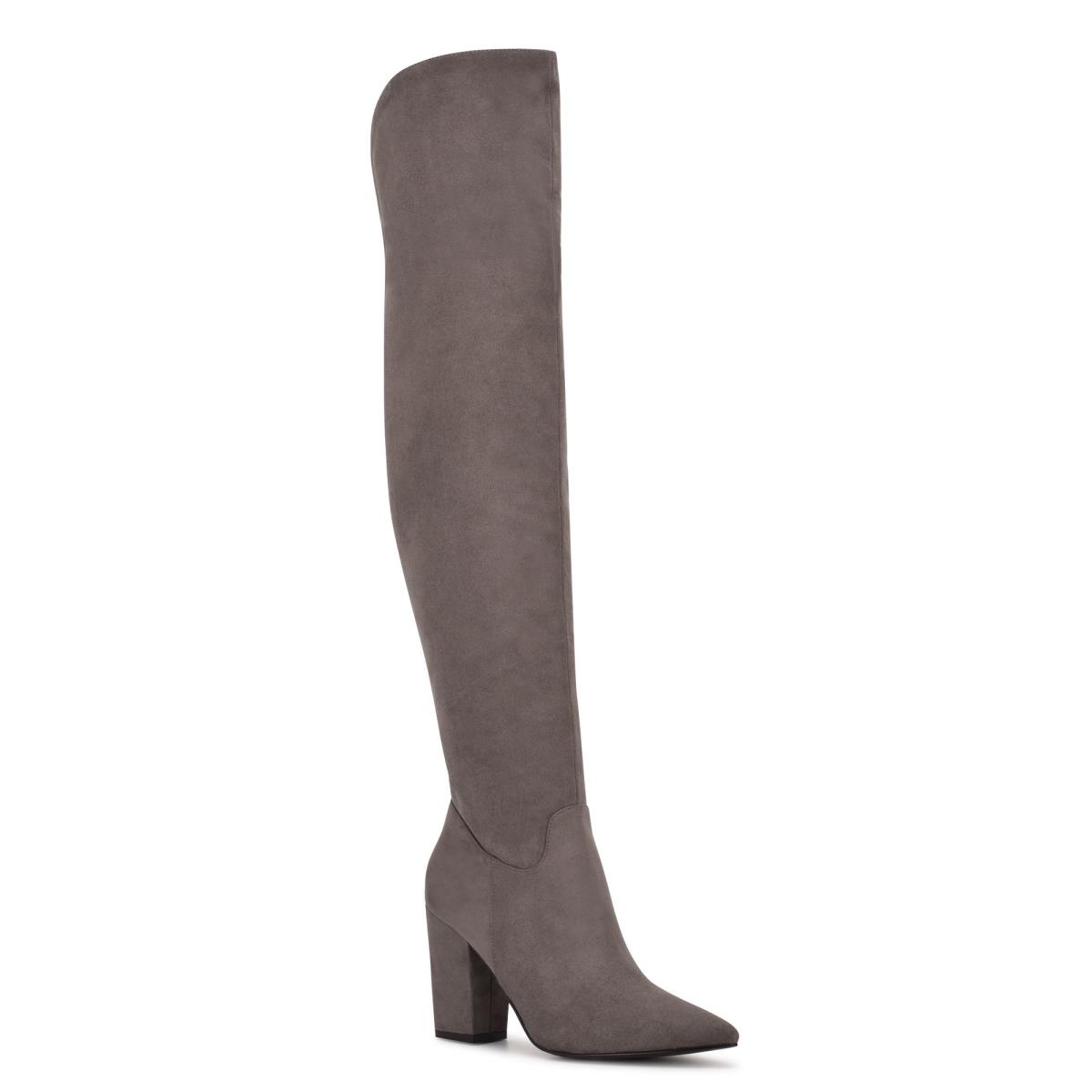 Nine West Goforit Over The Knee Hakken Laarzen Dames Grijs | 7430MZJDX