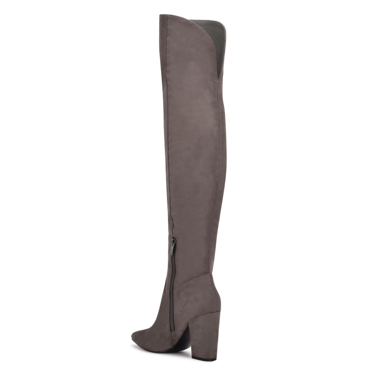 Nine West Goforit Over The Knee Hakken Laarzen Dames Grijs | 7430MZJDX