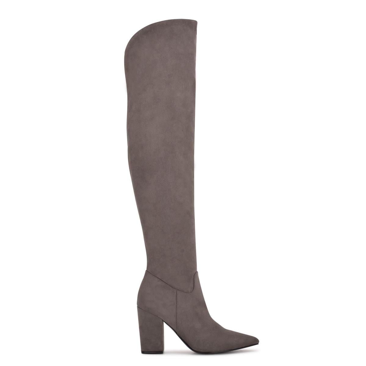 Nine West Goforit Over The Knee Hakken Laarzen Dames Grijs | 7430MZJDX