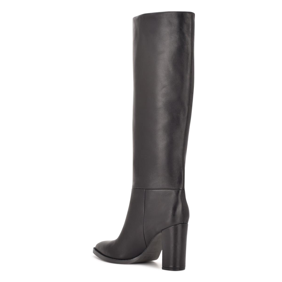 Nine West Hiya Brede Calf Hakken Laarzen Dames Zwart | 1540ESTZQ