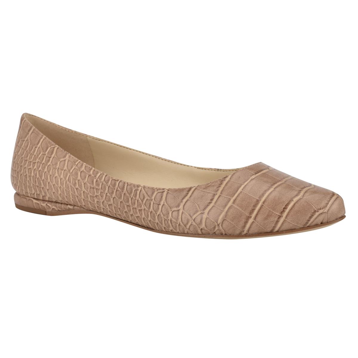 Nine West Speakup Almond Neus Ballerina Dames Abrikoos Slangenprint | 1275JXRGA