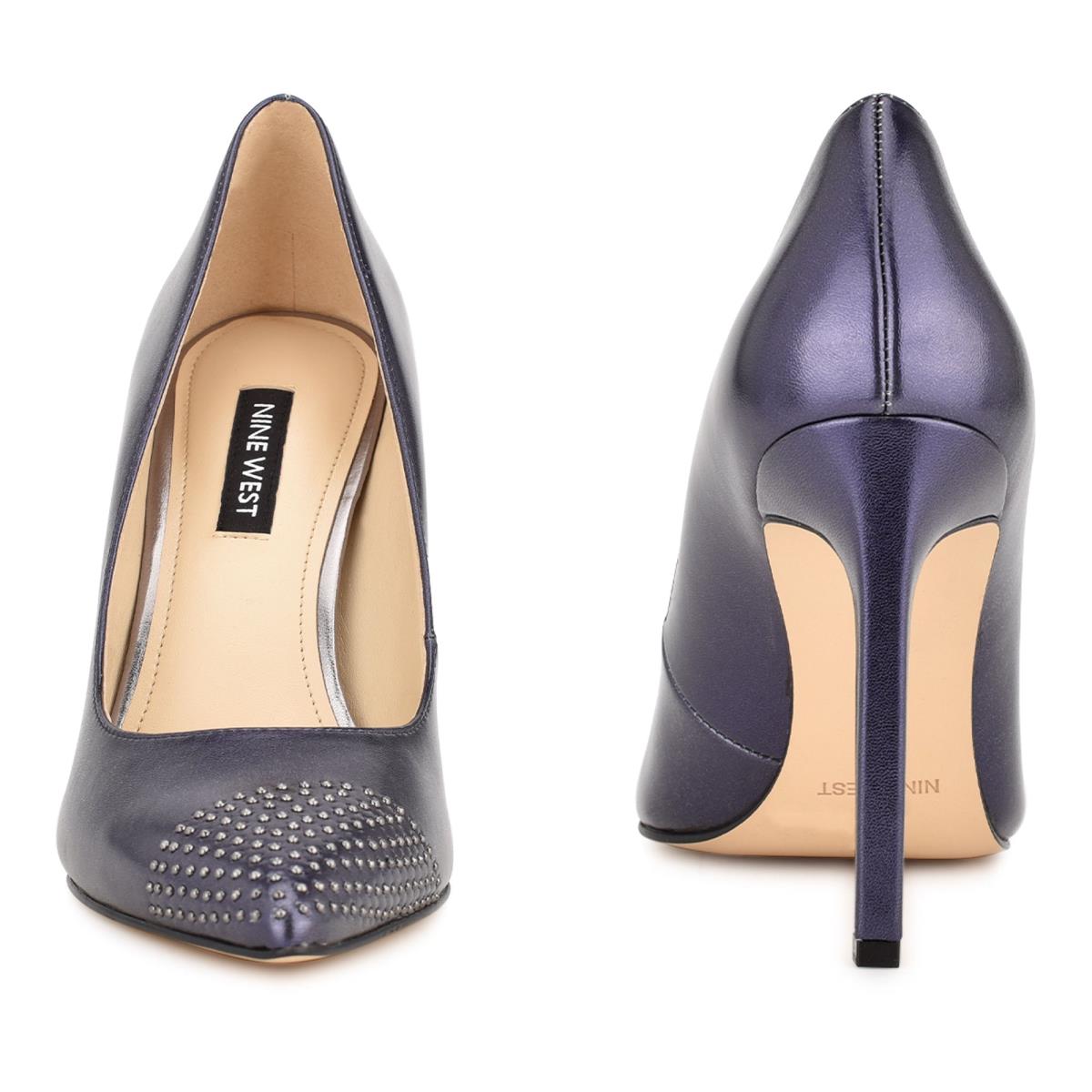 Nine West Tadaa Studded Pointy Neus Pumps Dames Donkerblauw | 4185JOYNH