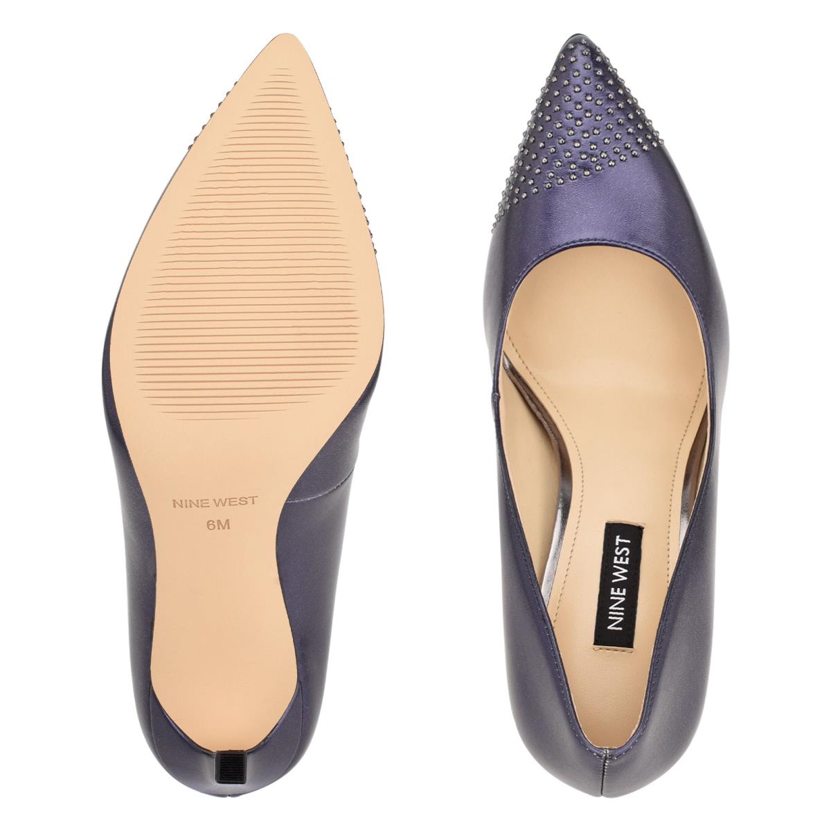 Nine West Tadaa Studded Pointy Neus Pumps Dames Donkerblauw | 4185JOYNH