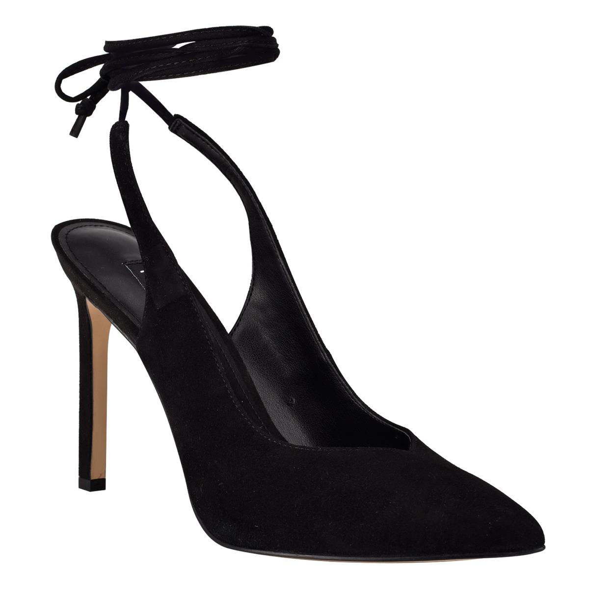 Nine West Talon Ankle Wrap Jurken Pumps Dames Zwart | 4153FWURV