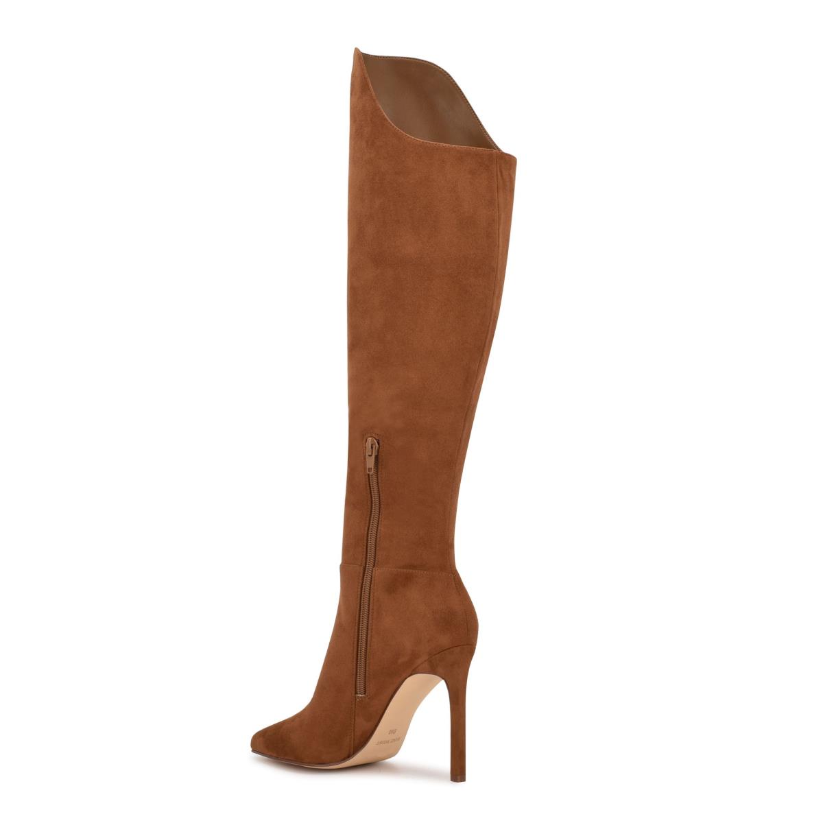 Nine West Teleena Brede Calf Hakken Laarzen Dames Bruin | 5932AZKQE