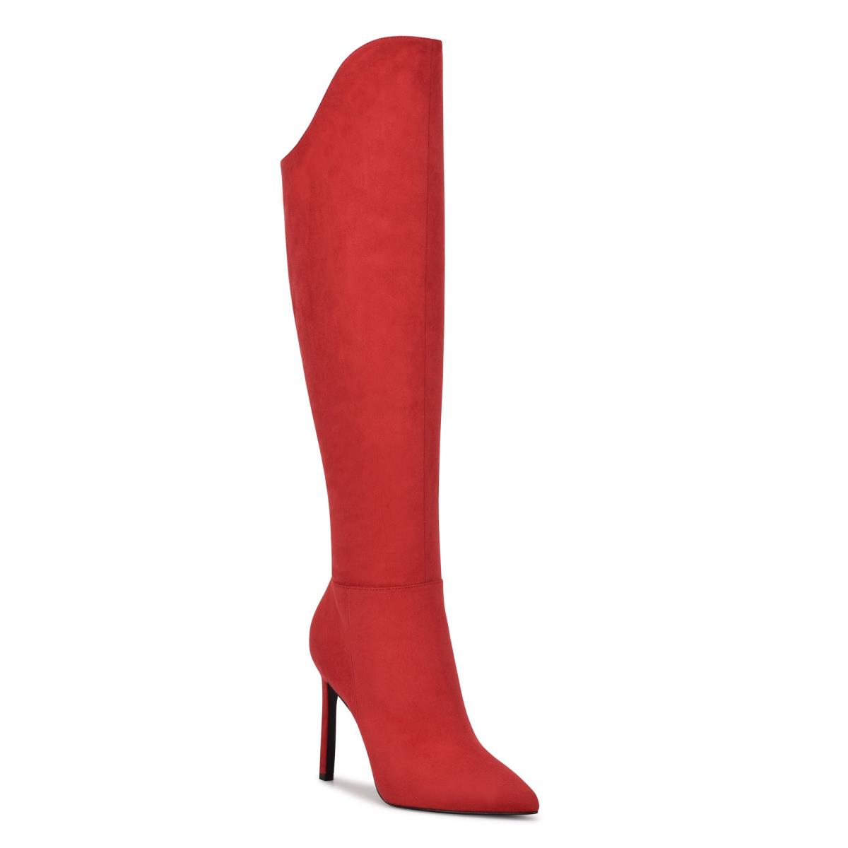 Nine West Teleena Hakken Laarzen Dames Rood | 6751MHKZR