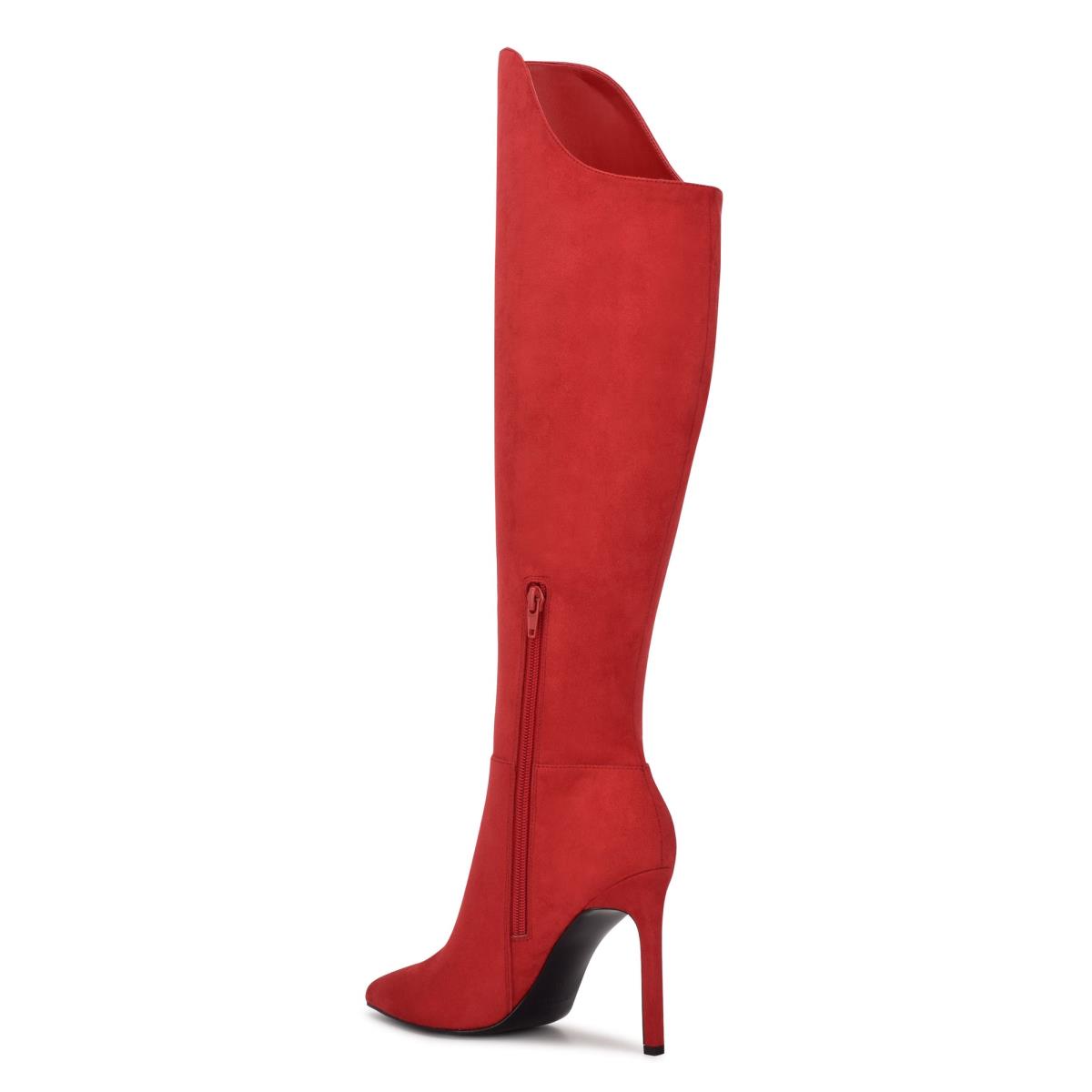 Nine West Teleena Hakken Laarzen Dames Rood | 6751MHKZR