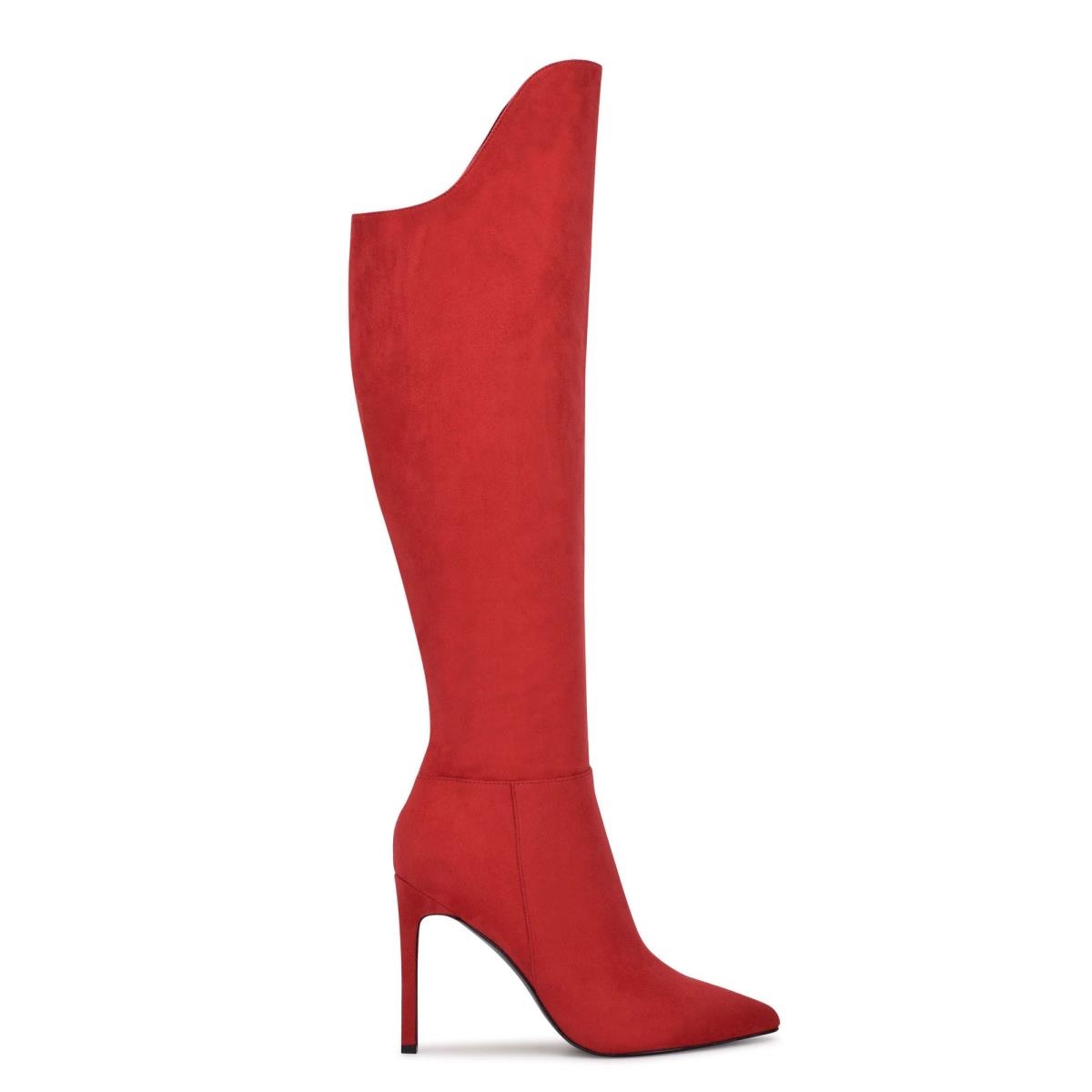 Nine West Teleena Hakken Laarzen Dames Rood | 6751MHKZR