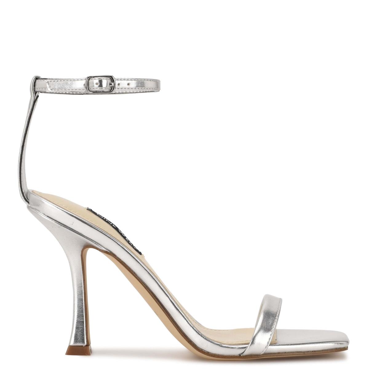 Nine West Yess Ankle Sandalen Met Riem Dames Zilver | 6945JBHUF