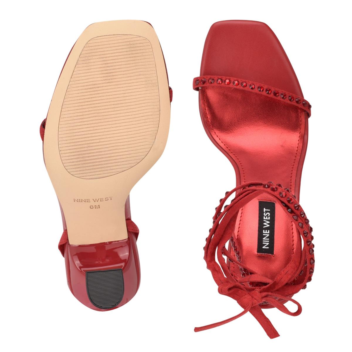 Nine West Zing Ankle Wrap Hakken Sandalen Dames Rood | 7285RHVJD