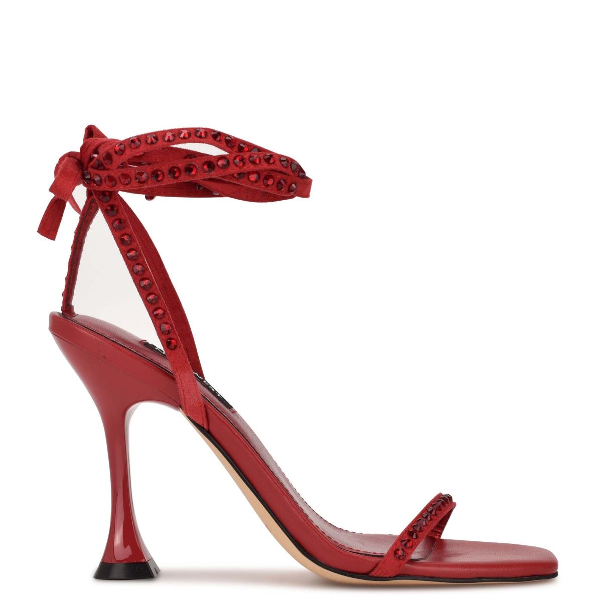 Nine West Zing Ankle Wrap Hakken Sandalen Dames Rood | 7285RHVJD