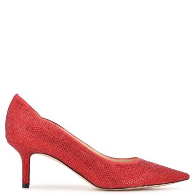 Nine West Abaline Rhinestone Pointy Neus Pumps Dames Rood | 8641NVXAI