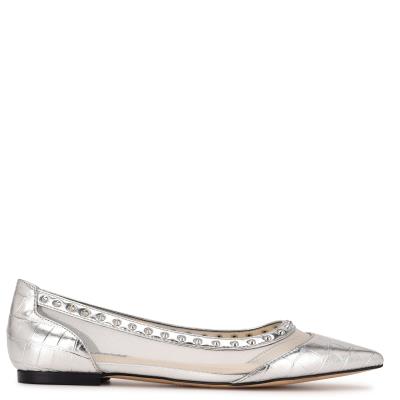 Nine West Bizzie Pointy Neus Ballerina Dames Zilver | 8619LJZQI