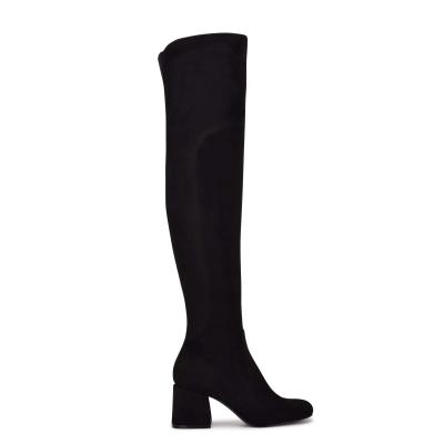 Nine West Blocky Over The Knee Hakken Laarzen Dames Zwart | 0695EMJBN