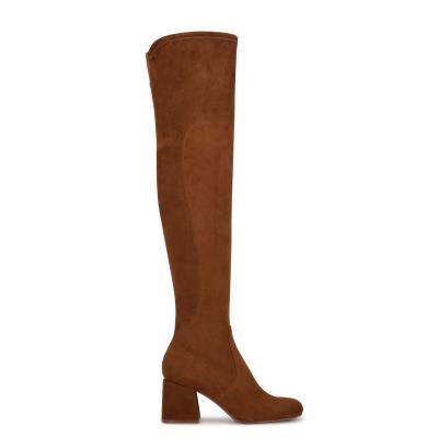 Nine West Blocky Over The Knee Hakken Laarzen Dames Bruin | 3647HOUTI