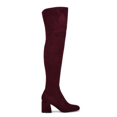 Nine West Blocky Over The Knee Hakken Laarzen Dames Bordeaux | 9473OZMVP