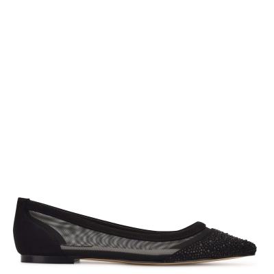 Nine West Bogus Pointy Neus Ballerina Dames Zwart Zwart | 5940RGEXD